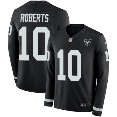 Nike Las Vegas Raiders #10 Seth Roberts Black Team Color Men's Stitched NFL Limited Therma Long Sleeve Jersey Men's